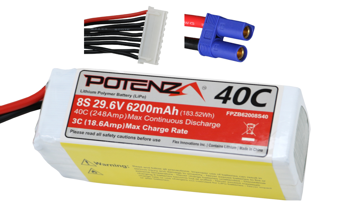 8S 6200MAH 40C LIPO BATTERY Flex Innovations